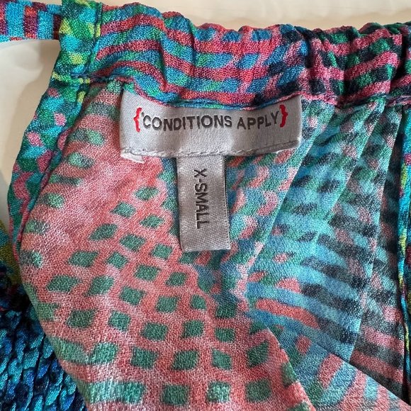 Anthropologie Conditions Apply "Selina' Smocked Tie Neck Halter Blouse - XS - Picture 4 of 7